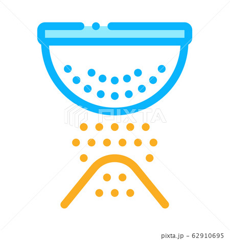 Sifting Flour Preparation Icon Thin Line Vector 62910695