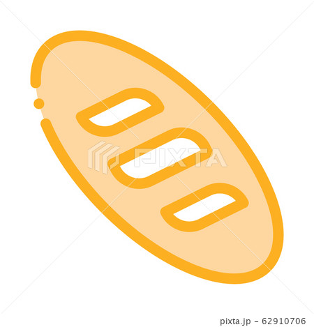 Bread Long Loaf Baked Food Icon Thin Line Vector Bread Long Loaf Baked Food Icon Thin Line Vector 62910706