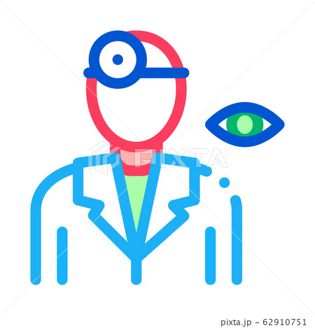 Oculist Doctor Silhouette Icon Thin Line Vector Oculist Doctor Silhouette Icon Thin Line Vector 62910751