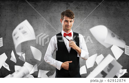 Conceptual image of young businessman. 62912874