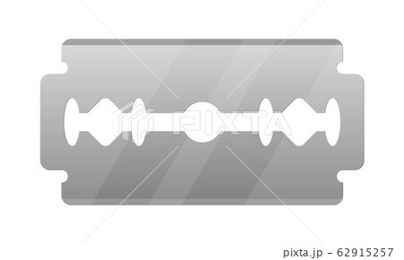 Stainless Steel Razor Blade Isolated Over Whiteのイラスト素材
