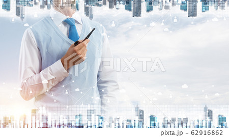 Conceptual image of successful businessman. 62916862