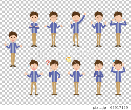 Men Emotions Poses Sets Young 62917129