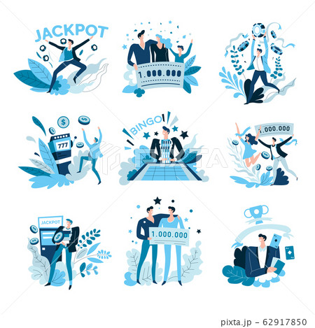 Gambling and casino, jackpot win isolated icons, lottery and bingo 62917850