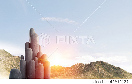 Multiple stone columns with breathtaking landscape Multiple stone columns with breathtaking landscape 62919127