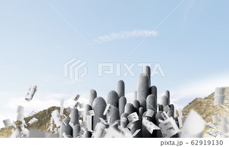 Multiple stone columns with breathtaking landscape Multiple stone columns with breathtaking landscape 62919130