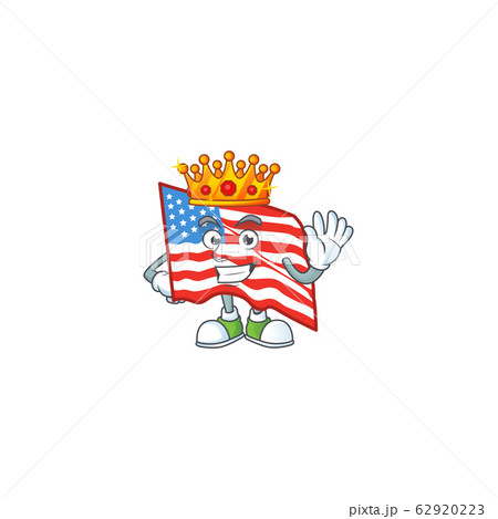 A dazzling of USA flag stylized of King on cartoon mascot design 62920223