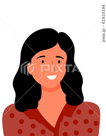 Happy Middle-Age Woman in Brown Dotted Blouse 62920298