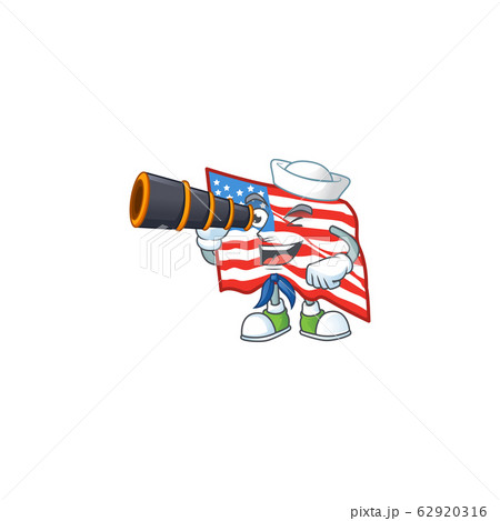 A picture of USA flag Sailor style with binocular A picture of USA flag Sailor style with binocular 62920316