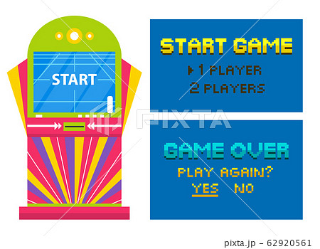 Start Game and End of Playing Pixel Video Vector Start Game and End of Playing Pixel Video Vector 62920561