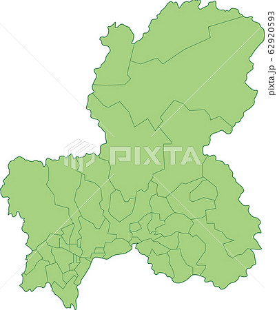 岐阜県の地図_市町村別 62920593