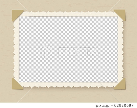 Retro photo frame. Vintage old postcard for album or picture with decoration edges vector template 62920697
