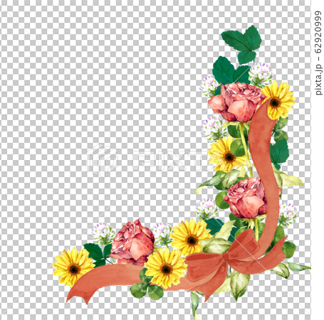薔薇とガーベラとリボン 62920999