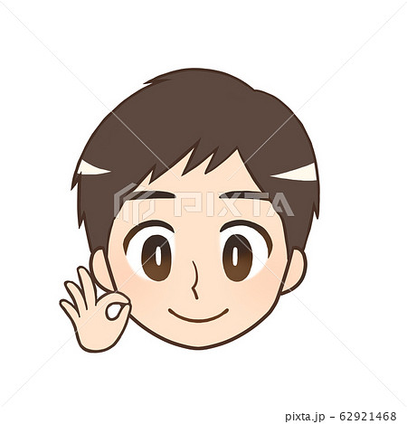 男性 顔アイコン okサイン 62921468