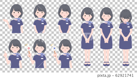 Receptionist woman pose set 62921741