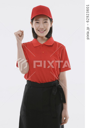Portrait of young woman and man, part timer and owner 105 62923601