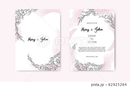 Vector floral design card. Greeting, postcard wedding invite template. 62925264
