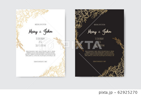Vector floral design card. Greeting, postcard wedding invite template. 62925270