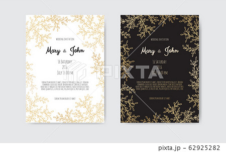 Vector floral design card. Greeting, postcard wedding invite template. 62925282
