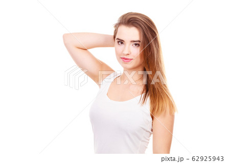 Closeup portrait of young teenager woman. 62925943