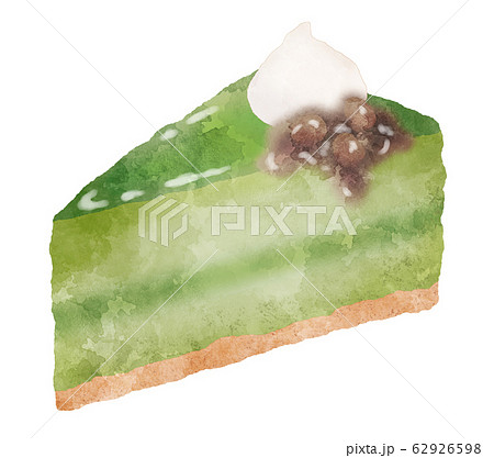 抹茶のケーキ 水彩風イラスト素材のイラスト素材