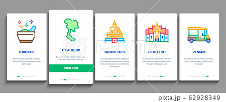 Thailand National Onboarding Elements Icons Set Vector 62928349