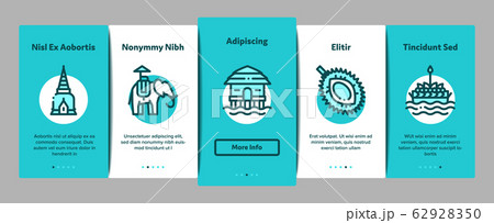 Thailand National Onboarding Elements Icons Set Vector Thailand National Onboarding Elements Icons Set Vector 62928350