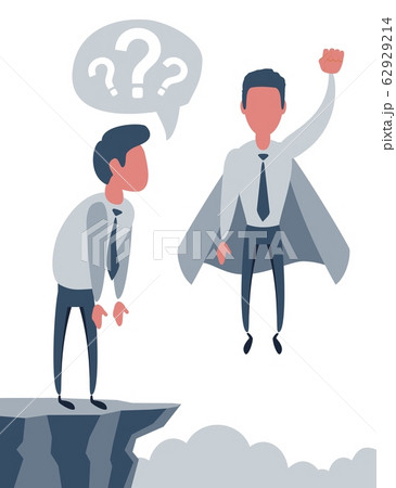 Confident superhero businessman rising up. 62929214