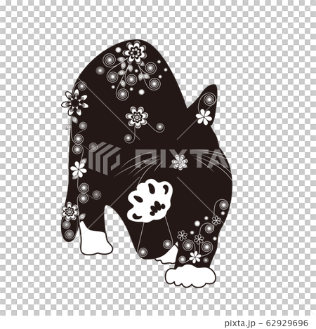 The cat's illustration is decorated with "Kuru Kuru Uzumaki" and "Flowers" The cat's illustration is decorated with "Kuru Kuru Uzumaki" and "Flowers" 62929696