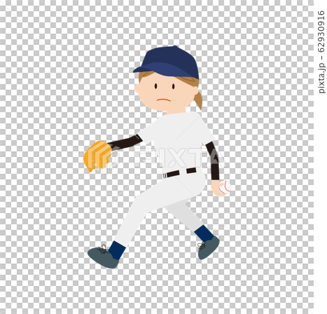 Girl baseball player on transparent background illustration Stock