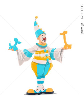 Circus clown in costume with balloon animals Circus clown in costume with balloon animals 62931310