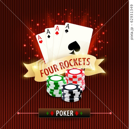 Poker four rockets cards and gambling chips 62931349