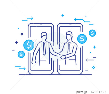 Businessmen Shake Hands With Each Other Virtualのイラスト素材