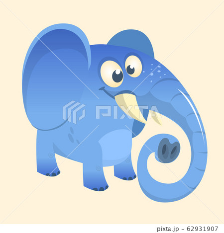 Cute cartoon blue elephant 62931907