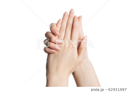 Beautiful women hands applying cream, massaging Beautiful women hands applying cream, massaging 62931997