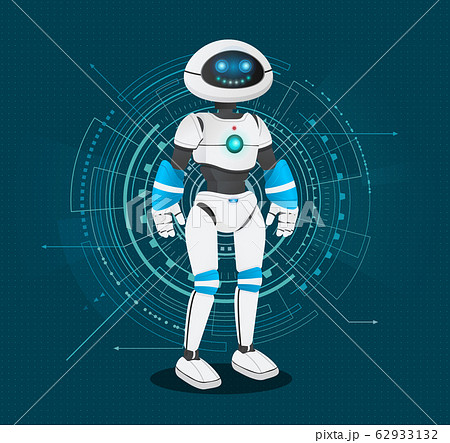 Humanoid Robot with Artificial Intelligence Vector 62933132