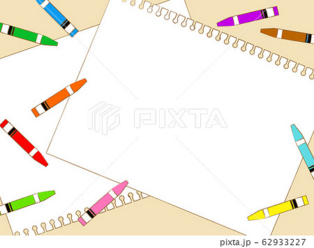 クレヨンと画用紙のイラスト背景のイラスト素材