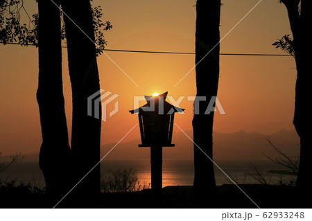荒尾市 四ツ山神社 夕日、 荒尾市 四ツ山神社 夕日、 62933248