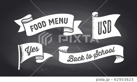 Ribbon Banner. Set of black and white ribbon banner 62933623