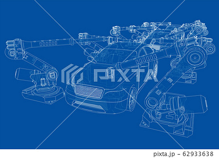 Assembly of motor vehicle. Vector Assembly of motor vehicle. Vector 62933638