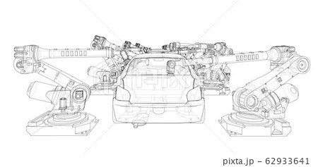 Assembly of motor vehicle. Vector Assembly of motor vehicle. Vector 62933641