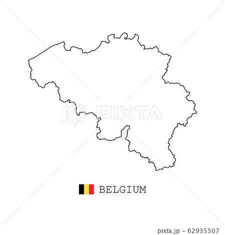 Belgium Map Line Linear Thin Vector Belgium のイラスト素材