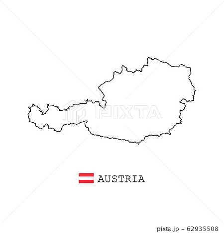 Austria map line, linear thin vector. Austria simple map and flag. Austria map line, linear thin vector. Austria simple map and flag. 62935508