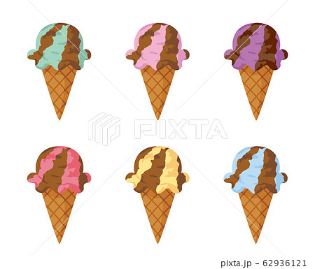 アイスクリームアイコン チョコマーブル のイラスト素材