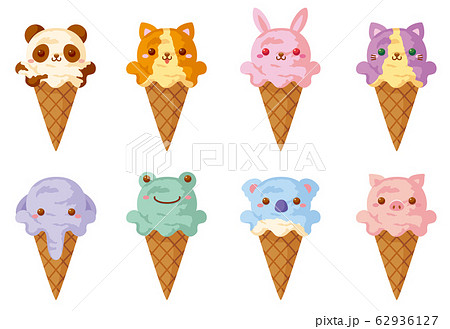 動物のアイスクリームアイコンのイラスト素材