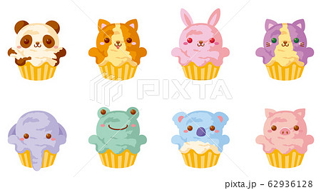 動物のカップケーキアイコンのイラスト素材 62936128 Pixta