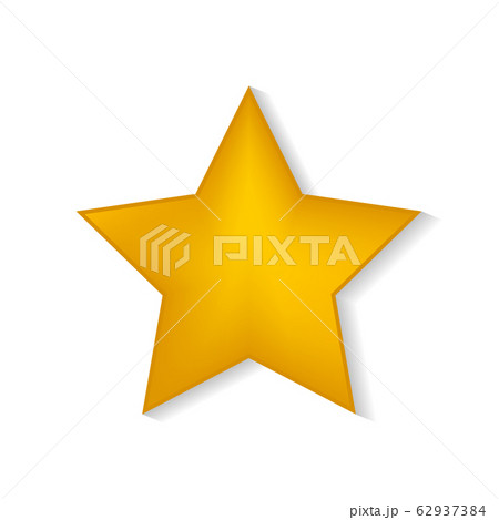 Star with shadow on white back. Vector 62937384