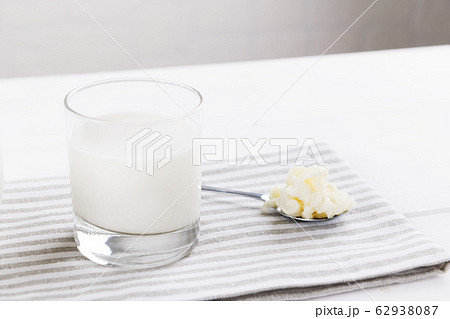 Homemade fermented beverage kefir with kefir grains kefir, or bulgaros, is a fermented milk drink made with kefir grains Homemade fermented beverage kefir with kefir grains kefir, or bulgaros, is a fermented milk drink made with kefir grains 62938087