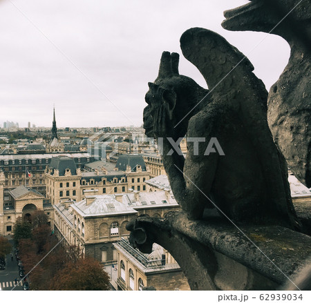 Chimera (Gargoyle) of the Notre Dame de Paris. Chimera (Gargoyle) of the Notre Dame de Paris. 62939034