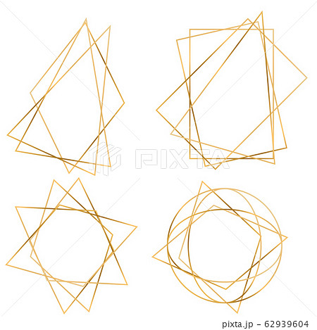 Gold geometric polygonal frames Gold geometric polygonal frames 62939604